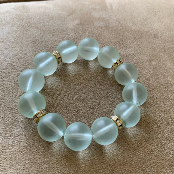 J. Crew Jewelry - J crew bracelet light blue with rhinestone accent
